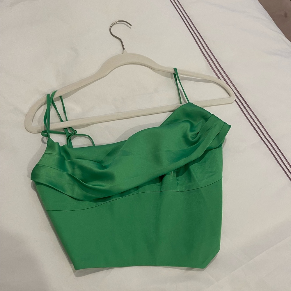 White fox green crop top